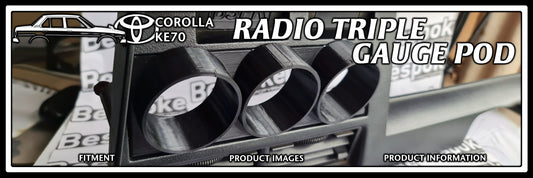 Toyota Corolla KE70 - Radio Triple Gauge Pod