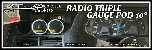 Toyota Corolla KE70 - Radio Triple Gauge Pod 10°